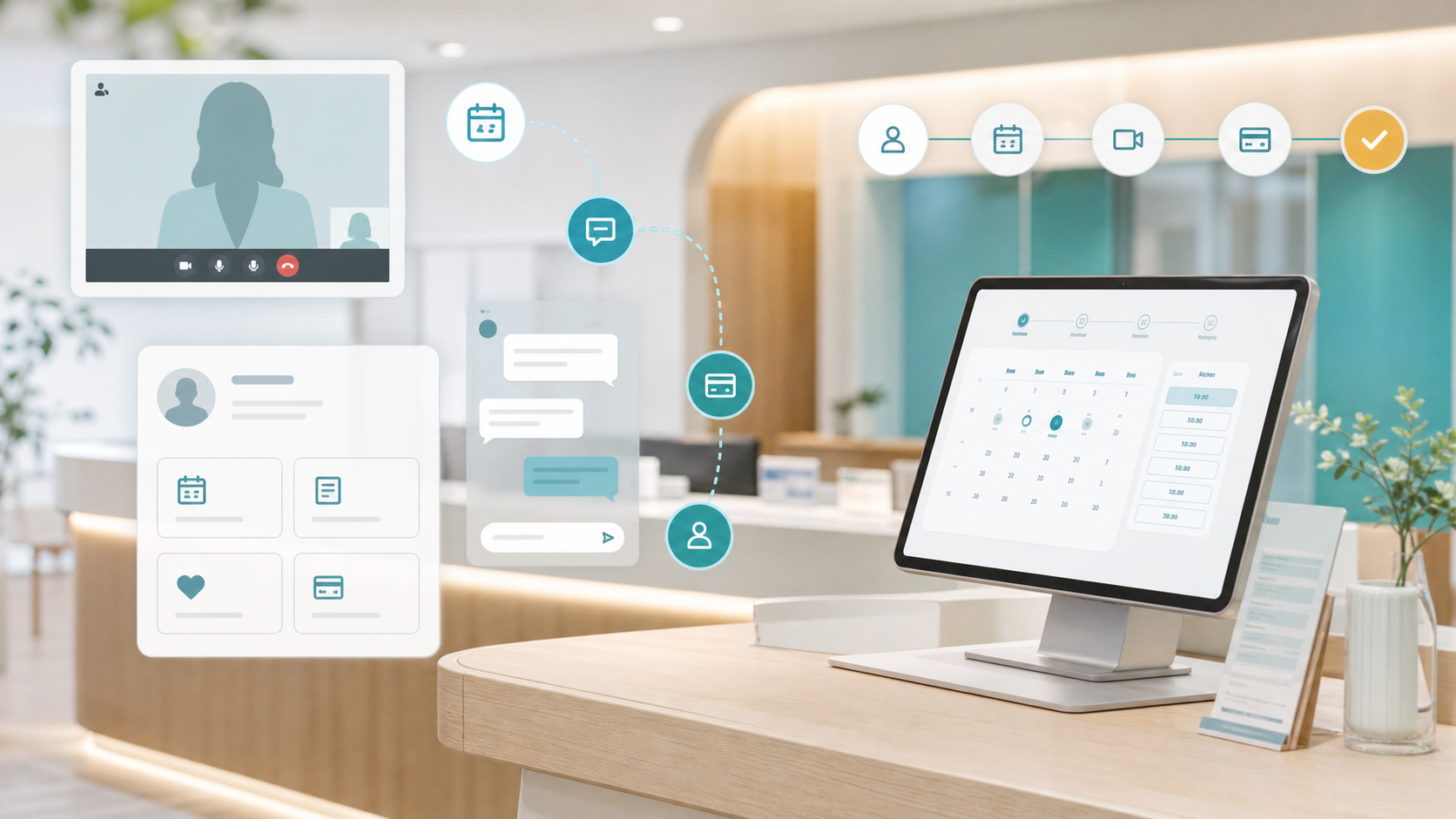 オンライン診療・予約・MyPage を備えた医療機関向け SaaS のイメージ
